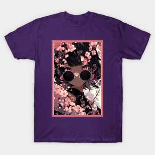 Aesthetic Anime Girl Rosa Pink  Black | Quality Aesthetic Anime Design | Premium Chibi Manga Anime Art T-Shirt